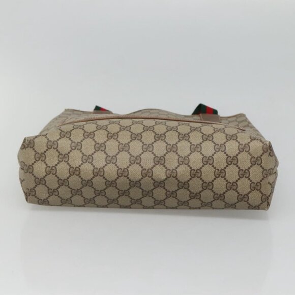 GUCCI GG Supreme Web Sherry Line Bag PVC Beige Green Red 39 02 003 Auth BD1278 - Picture 6 of 16